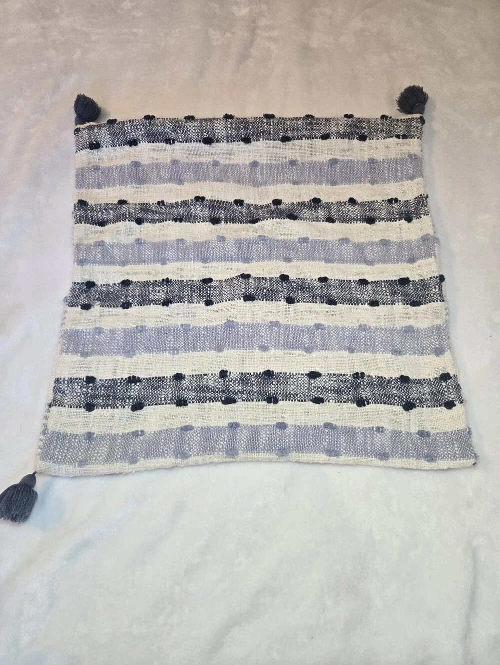 Anthropologie Throw Pillow Cover Braided Fringed Boho Cottagecore Cozy